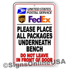 Package Delivery Instructions Sign Leave Packages Here Box Front Not Here