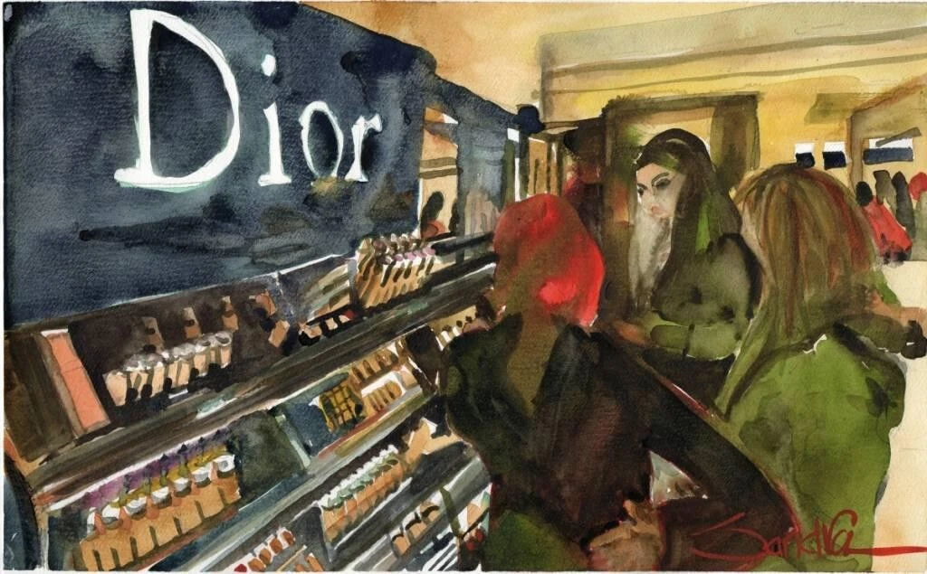 Cosmétiques Dior : Sandra Watercolors™ Californie : PEINTURE ORIGINALE
