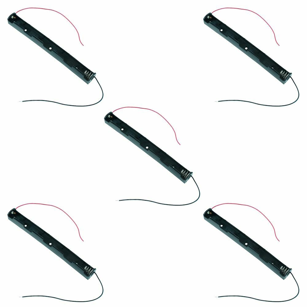 5 x AA x 3 Open Battery Holder 150mm Flying Leads