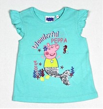 Nueva camiseta de niña Peppa Pig Print con brillo y lentejuelas talla 92 98 104 110
