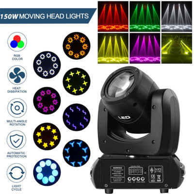 150W Moving Head LED 8 Prism 7+1 Gobo Bühnenlicht Beam DMX Spot Disco Party Show