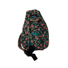 Kavu Rope Crossbody Sling back Backpack Bag Floral Pattern Black Multi Pocket
