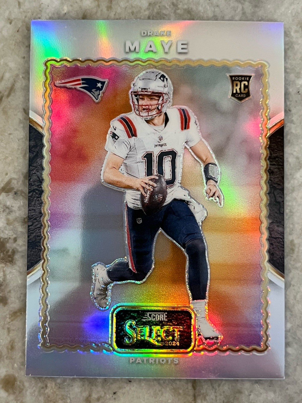 2024 Select Drake Maye Score Select Throwback Silver Prizm RC #22 Patriots