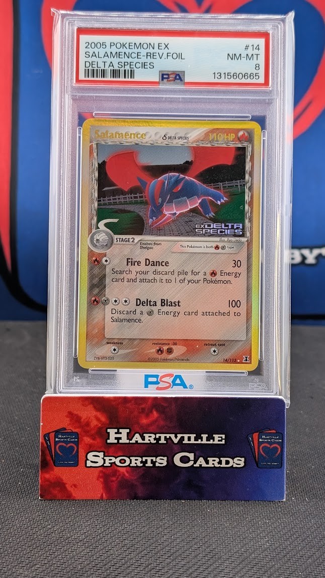 Pokemon PSA 8 Salamence EX Delta Species Reverse Holofoil STAMPED 14/113 - 2005