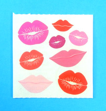 Vintage Pink  Red Lips Kisses Sandylion Sticker Mod Sheet 2"x 2"