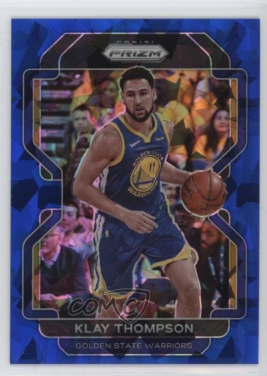 2021-22 Panini Prizm Blue Ice Prizm 52/125 Klay Thompson #92 13lw
