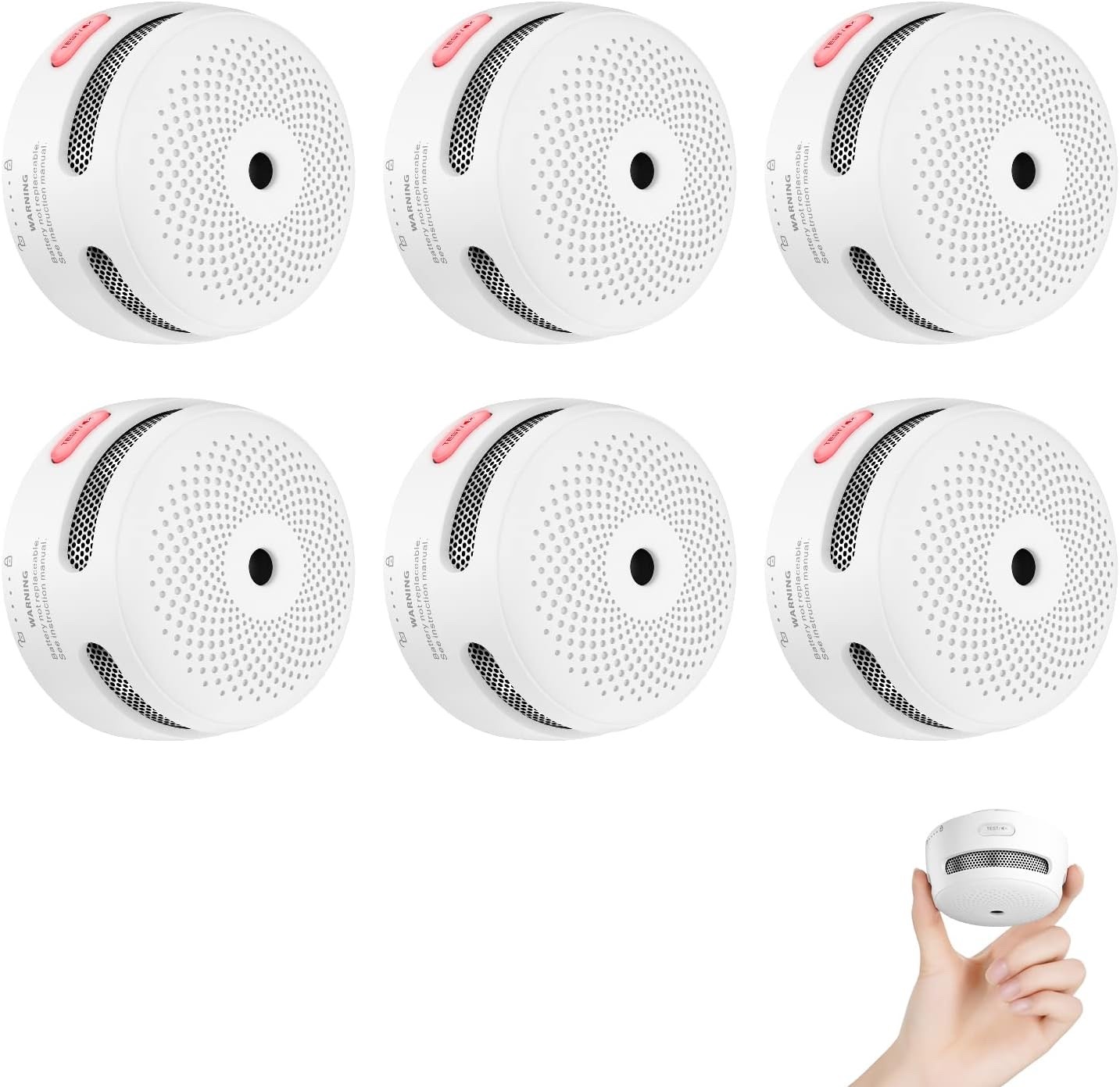 X-Sense XS01 Mini Smoke Alarm,  Fire LED Indicator & Silence Button, 6-Pack NEW!