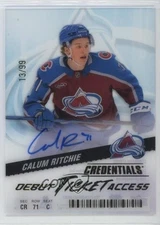 2024-25 Credentials Acetate Debut Ticket Access /99 Calum Ritchie Rookie Auto RC
