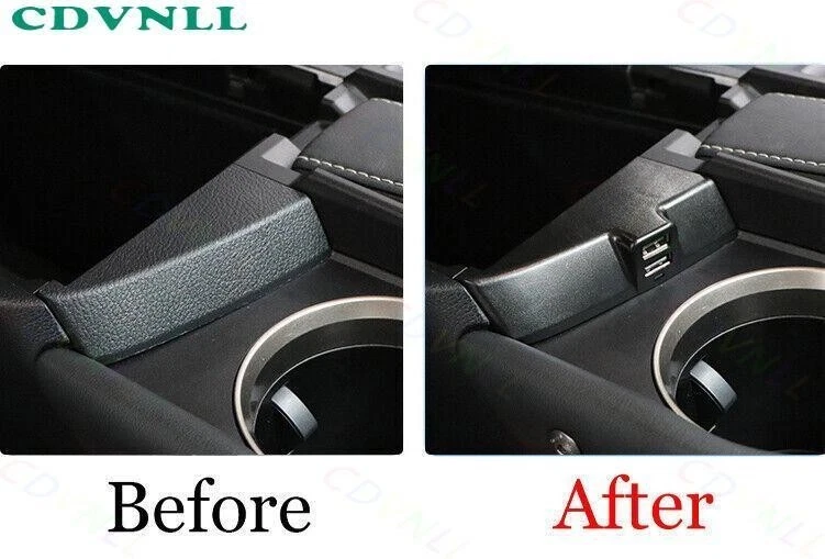 Para Lexus NX200t 300 300h 2015-2021 Reemplazar Consola Negra USB Cargador Coche Borde Foto 3 de 4