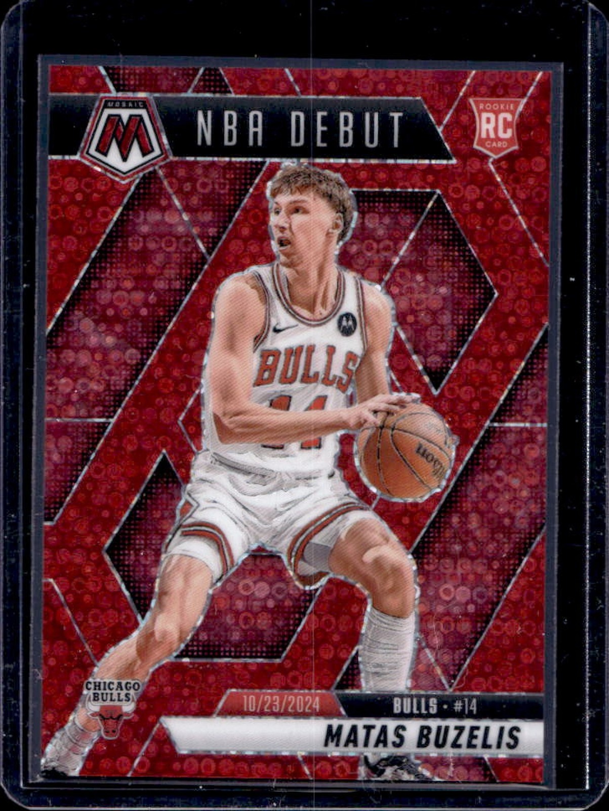 2024-25 Panini Mosaic Matas Buzelis RC Fast Break Red Mosaic NBA Debut #/99