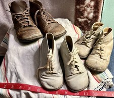3 pair of antique toddler high top boots 2 Edwards 1 no brand found