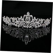 Tiara Crowns Crystal Headband Princess Rhinestone Crown with A Silver Clear