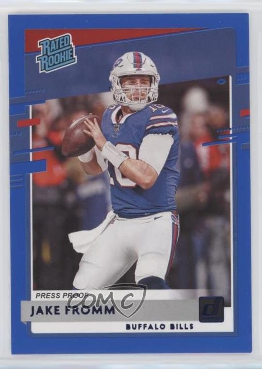 2020 Panini Donruss Rated Press Proof Blue Jake Fromm #305 Rookie RC 02sc