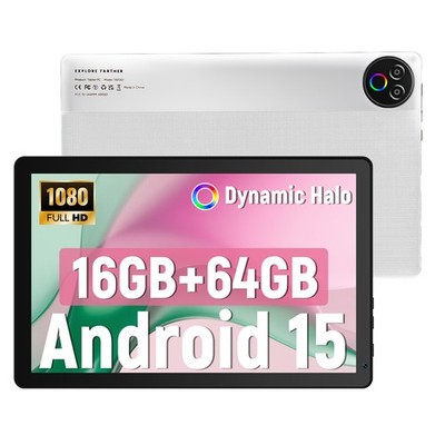AEEZO Tablet 10.1 inch 16GB ROM 64GB RAM WIFI 6 Android 15 Bluetooth Dual Camera