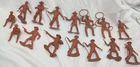 Vintage Western Town Cowboy Marx Playset Figures Brown Color