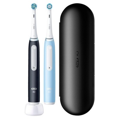 ORAL-B iO Series 3 Duopack Elektrische Zahnbürste Matt Black/Ice Blue, Reinigung