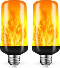 LED Flame Light Bulbs, Flickering Bulbs 4 Modes with Gravity Orange 