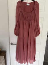 Womens ASOS Design Maternity Square Neck Pleated Midi Dress Uk 12 BNWT