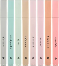 DIVERSEBEE Bible Highlighters with Soft Chisel Tip, 8 Pack Assorted Colors Pens 