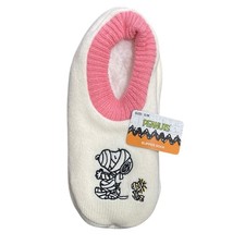 Snoopy Slipper Socks Women s Gripper House Socks S/M Peanuts Halloween