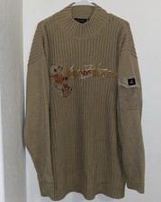 Vtg Johnny Blaze NYC Turtle Neck Sweater Beige Mens XL Wu Tang Method Man RARE