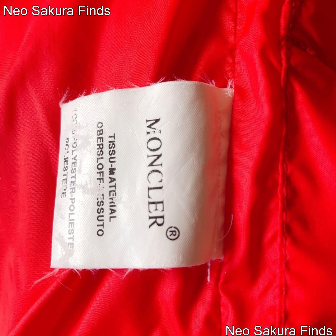 MONCLER Patch Down Jacket Blouson Coat Red Vintag… - image 9