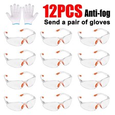 12X Safety Glasses Clear Anti-Fog & Anti-Scratch Work Lab Goggles Eye Protection