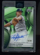 2025 Topps Chrome Black Green Refractor Roger Clemens HOF ON CARD AUTO 79/99