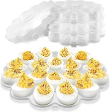 Shop Square Egg Carrier with Lid - 18 Slot Tray for 3 Pack, Flower Design 