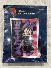 MINNIE Mouse Latch Hook Kit Mickey Unlimited  D0017 Caron 20" x 30" NEW Sealed