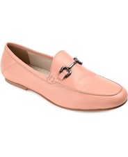Journee Collection Signature Giia Loafer Flats Rose Pink Leather Womens Size 9.5