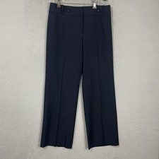 Talbots Petites Dress Pants Womens 8 Blue Wool Blend Straight Leg Stretch Preppy