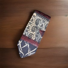 D.C. By Daniel Craig Italian Silk Patchwork Paisley Stripe Necktie Men's Tie