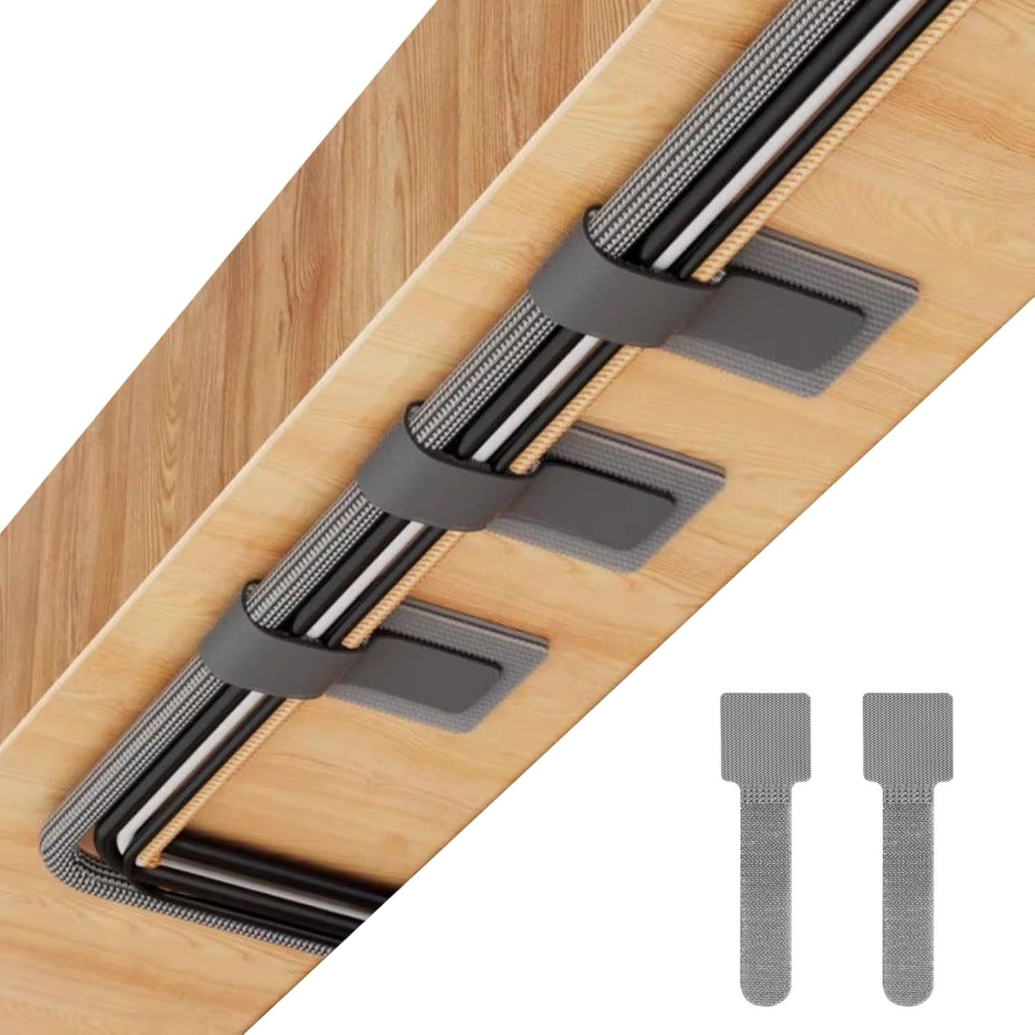 Strong Hold Self-Adhesive Cable Management under Desk - 40 PCS Cord Organizers, 