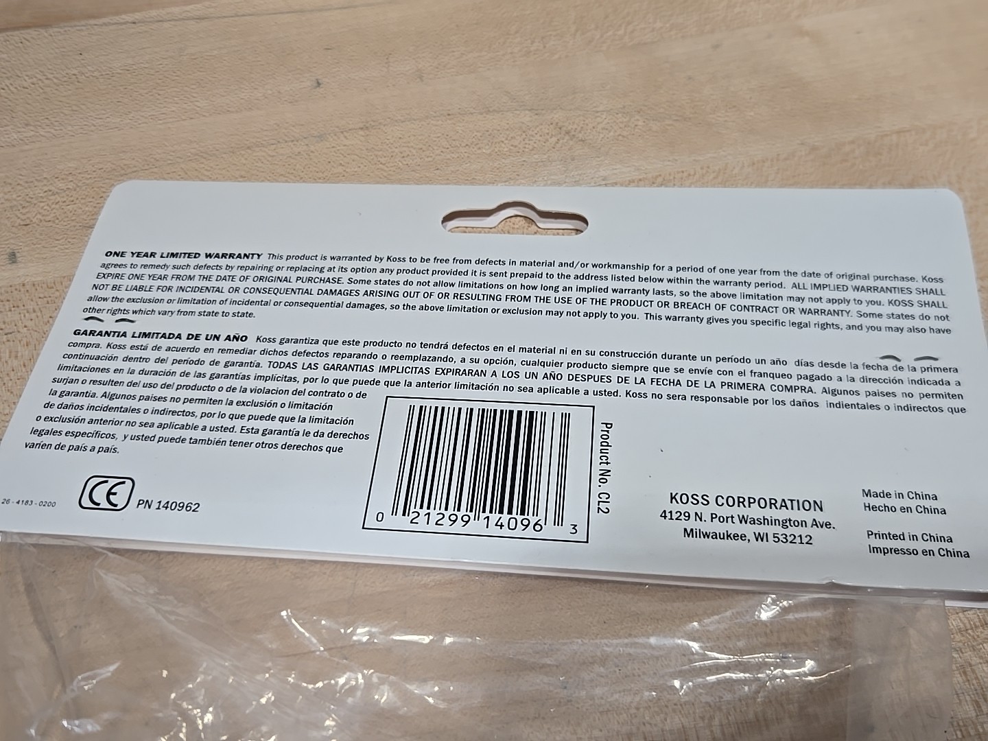 Vintage/Retro Koss CL2 Clear Transparent On-Ear Headphones 3.5mm Plug Brand New