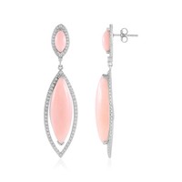 Rosa Opal Sterling Silber Ohrringe