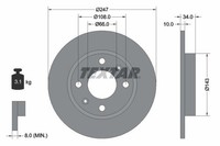 Textar Bremsscheiben Textar PRO Ø 247Mm Voll Beschichtet 92029803
