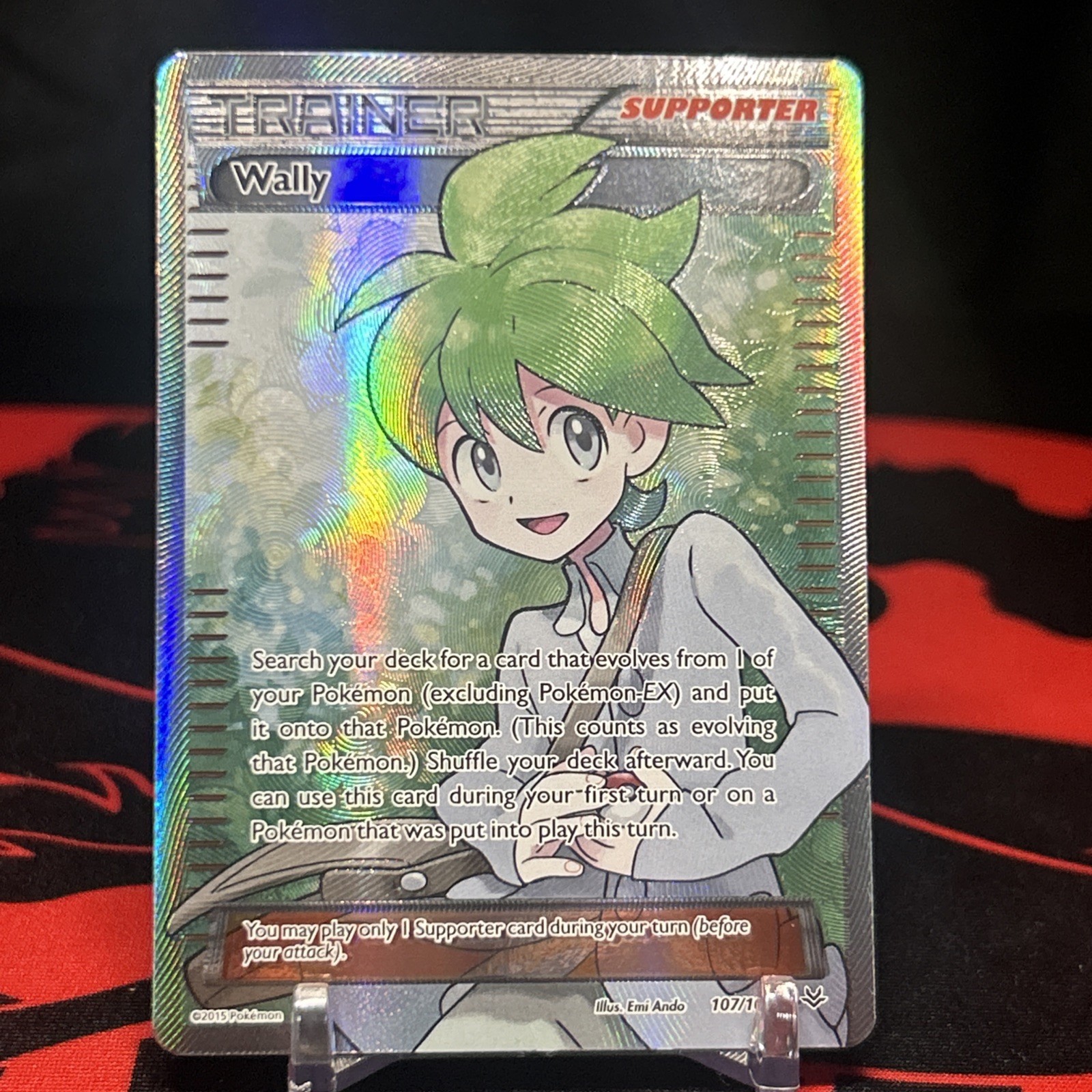 TRAINER WALLY 107/108 HOLO FULL ART ROARING SKIES POKEMON CARD NM Pokemon TCG 