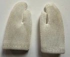 Vintage 1960s Barbie Doll White Tricot Short Gloves, Mattel Japan, Good Condt