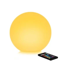 10 inch Solar Globe Light Outdoor Waterproof, Dimmable 16 Colors RGB Solar Ba...