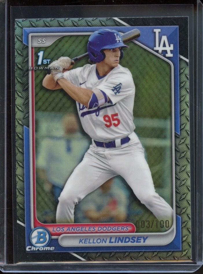 2024 Bowman Draft #BDC-24 Kellon Lindsey Chrome Steel Metal Refractor #/100