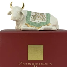Lenox China First Blessing Nativity OX Oxen Ships Free
