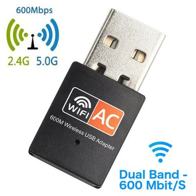 WLAN Stick AC 600Mbps Dual Band 2.4GHz / 5GHz WIFI Dongle USB Wireless Adapter