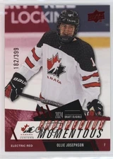 2024 Team Canada Juniors Prospectus Momentous Electric Red /399 Ollie Josephson