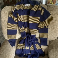 Womens Cardigan Sz Large Notre DameB lue Yellow Made In Peru Pre Owned BT3