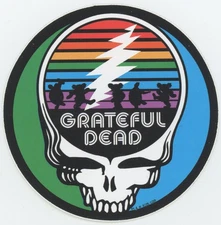 Grateful Dead Funky Steal Your Face Rainbow Liquid Blue Sticker Deadhead GDM