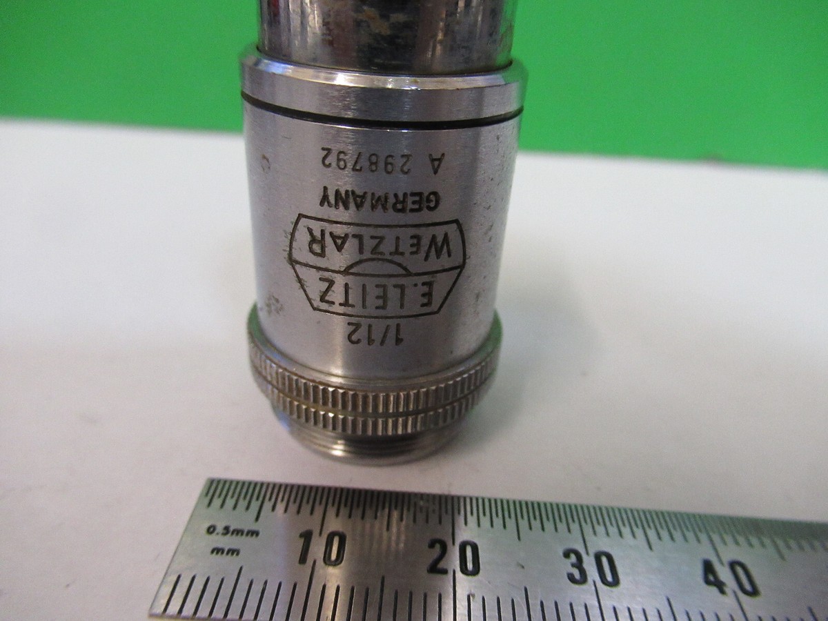 ERNST LEITZ 1/12 100X /170 OBJECTIVE MICROSCOPE PART OPTICS AS