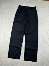 Uniqlo JW Anderson Wool Blend Stripe Navy Blue Wide Trousers Pants Size XS / S
