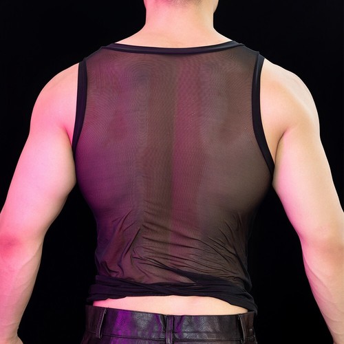 Comfortable See through Mesh Tank Tops for Men Suitable for Nightclubs - Picture 38 of 57