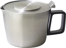 FORLIFE Hospitality Teapot with Built In Strainer, 14 oz, Stainless Steel